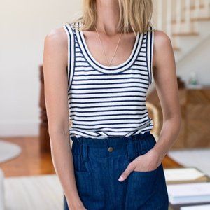 Emerson Fry Go To Tank Top - Navy Stripe Organic
